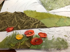 This part was fun, assembling a patchwork of greens.